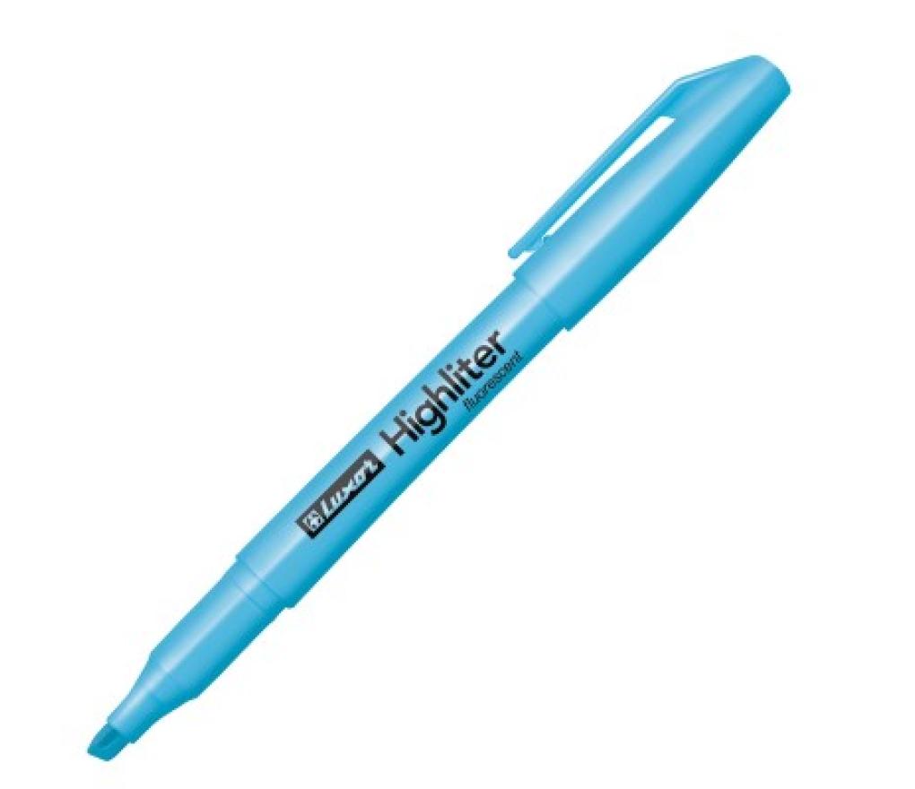 Fluostift economy rond model schuine punt blauw - Per stuk