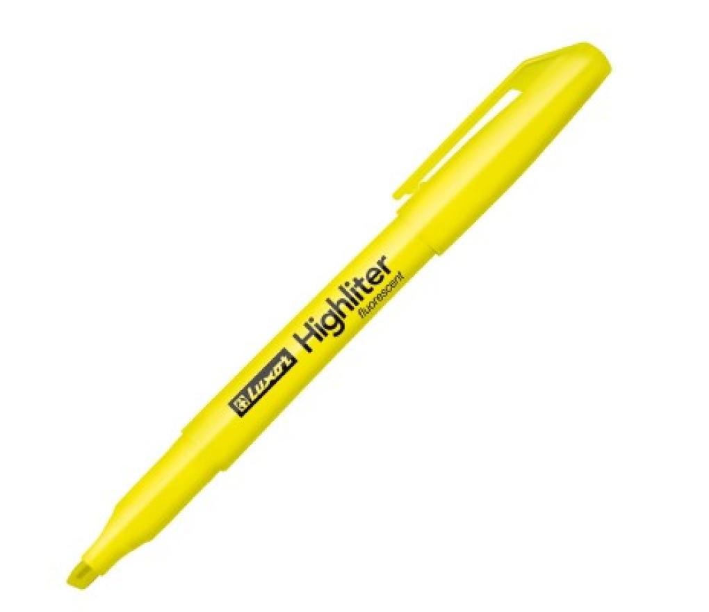 Fluostift economy rond model schuine punt geel - Per stuk