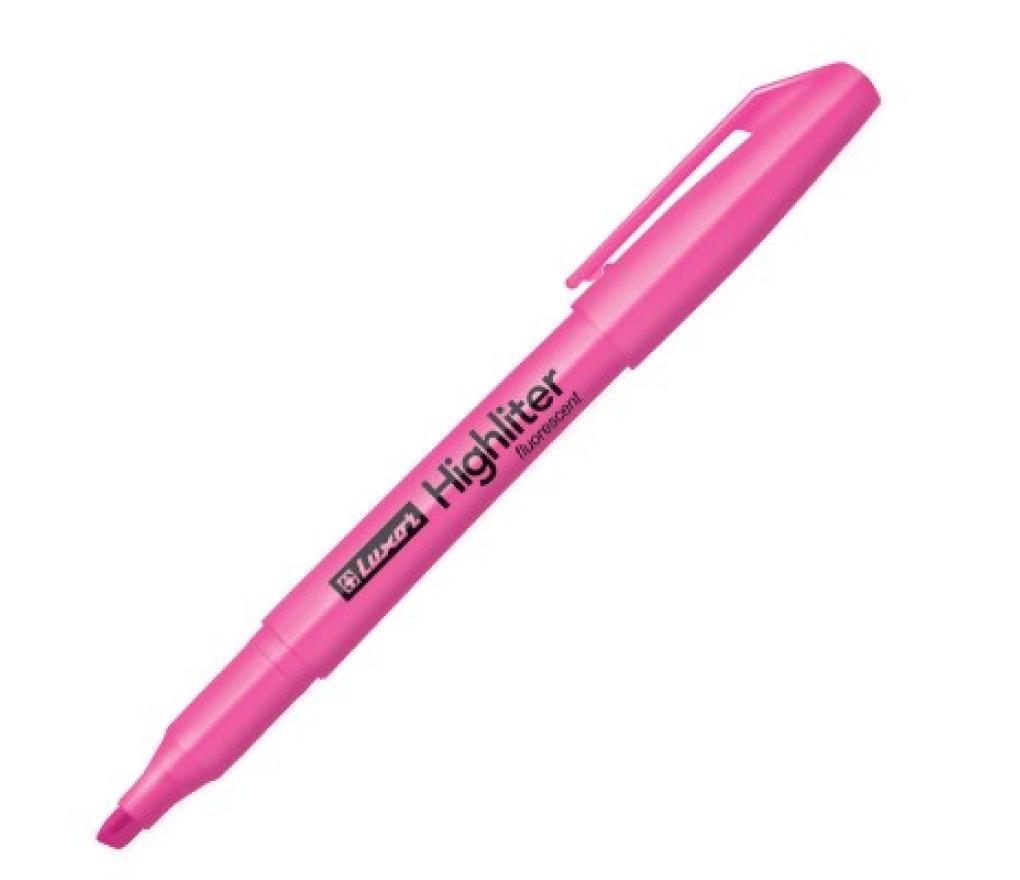 Fluostift economy rond model schuine punt roze - Per stuk