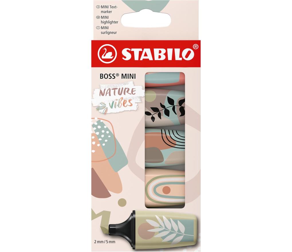 Fluostift Stabilo Boss MINI Naturevibes set/5 - Per pak