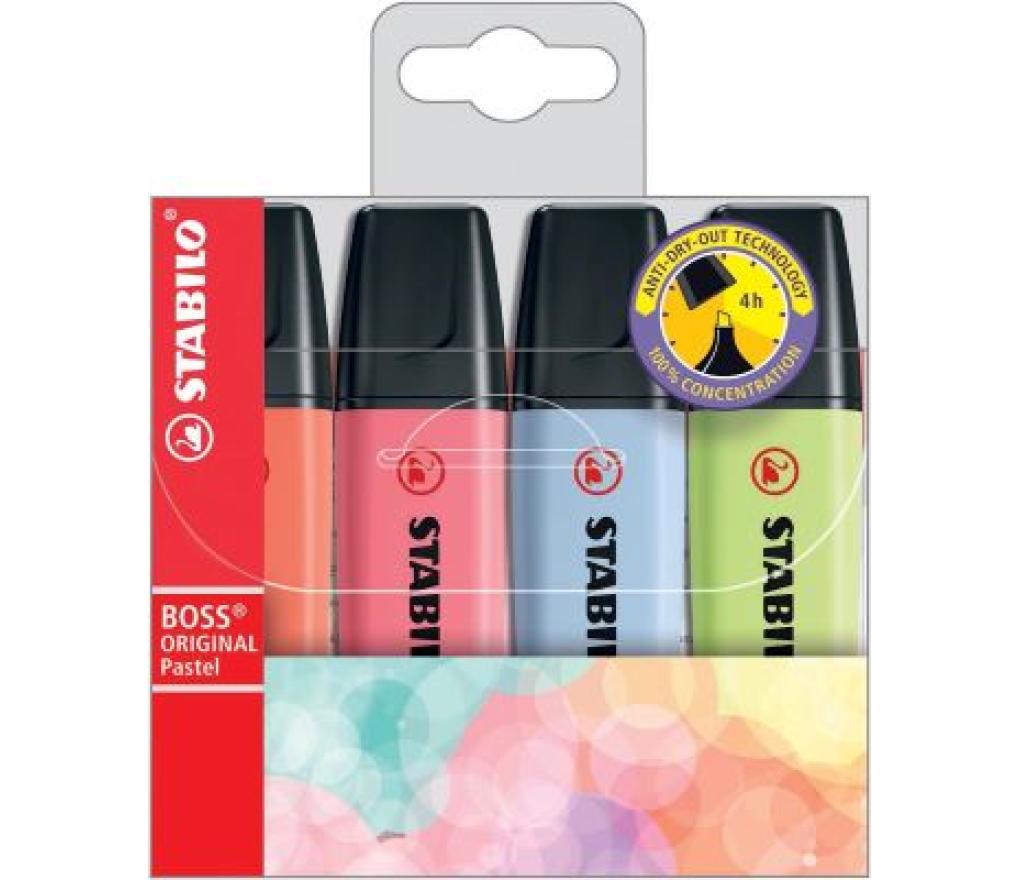 Fluostift Stabilo Boss Pastel 70-4-3 set/4 - Per pak