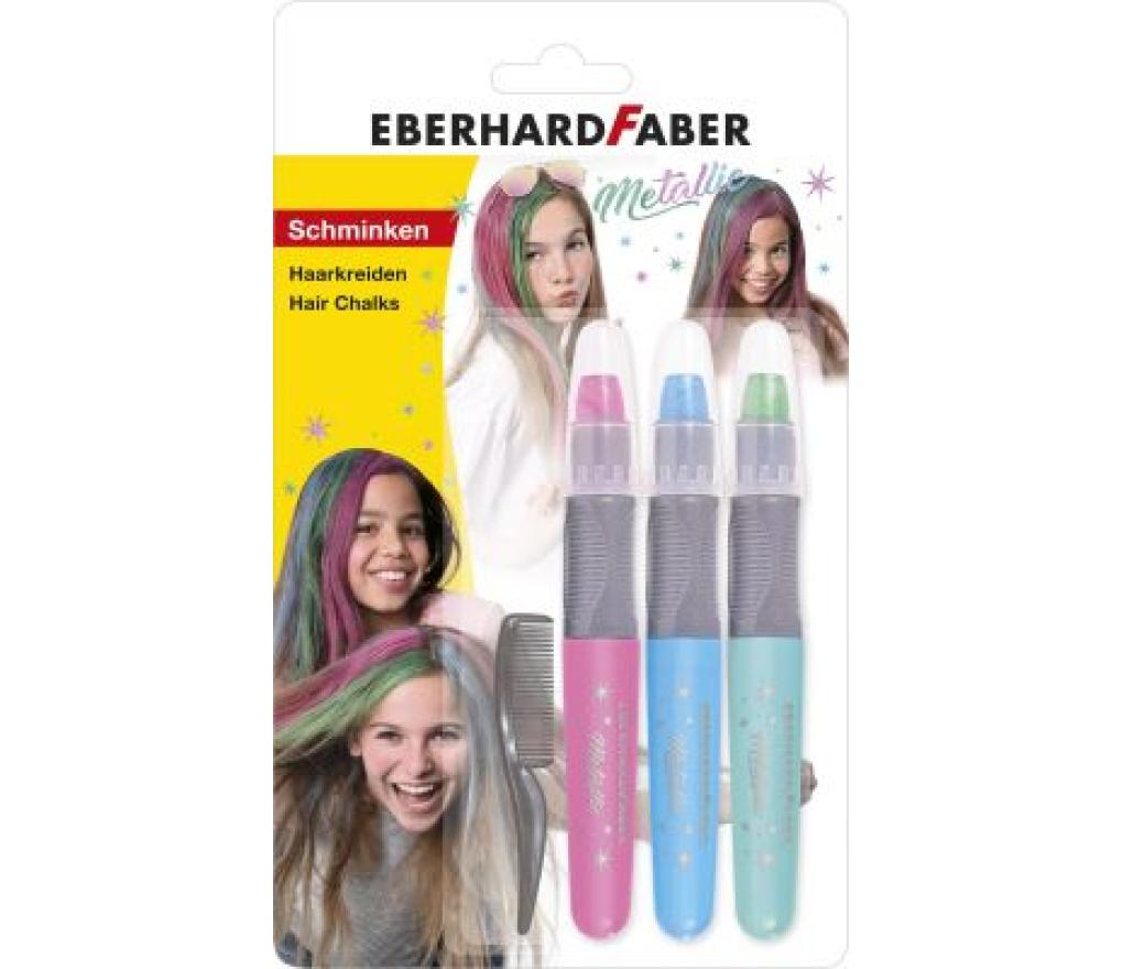 Haarkrijt Eberhard Faber metallic doos/3 - Per pak