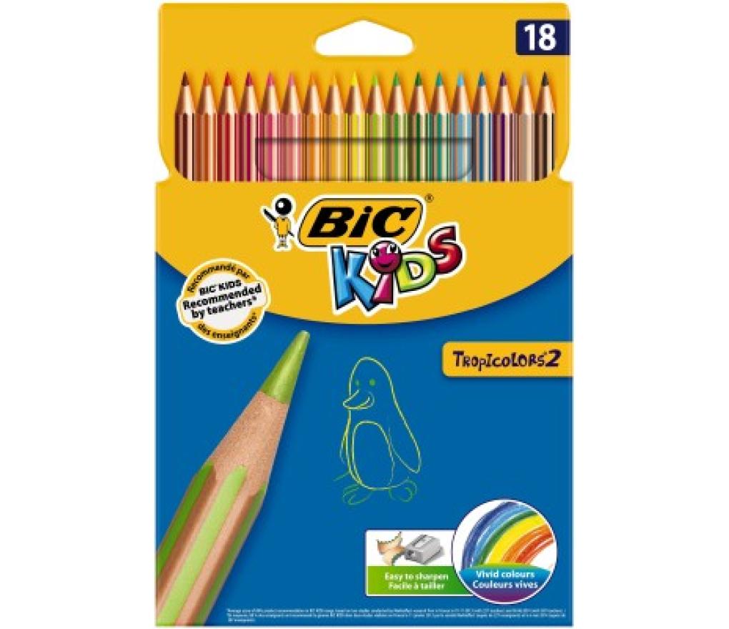 Kleurpotloden Bic Tropicolors etui/18 - Per pak
