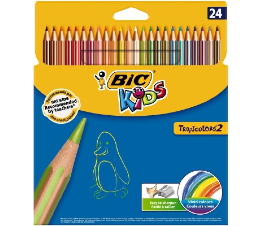 Kleurpotloden Bic Tropicolors etui/24 - Per pak
