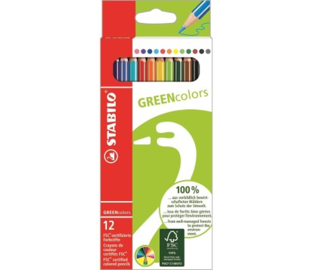 Kleurpotloden Stabilo green colors FSC set/12 - Per stuk