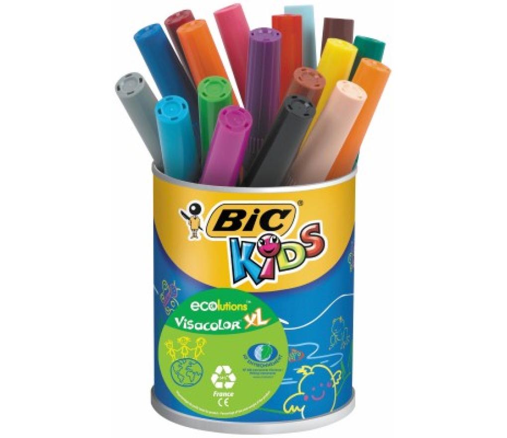 Kleurstiften Bic Kids ECOlutions Visacolor XL metalen pot/18 - Per stuk