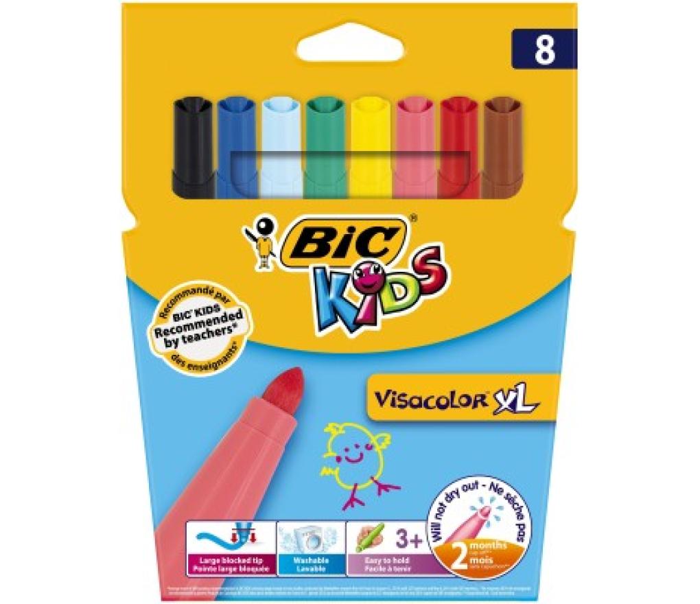 Kleurstiften Bic Kids Visacolor XL etui/8 - Per pak