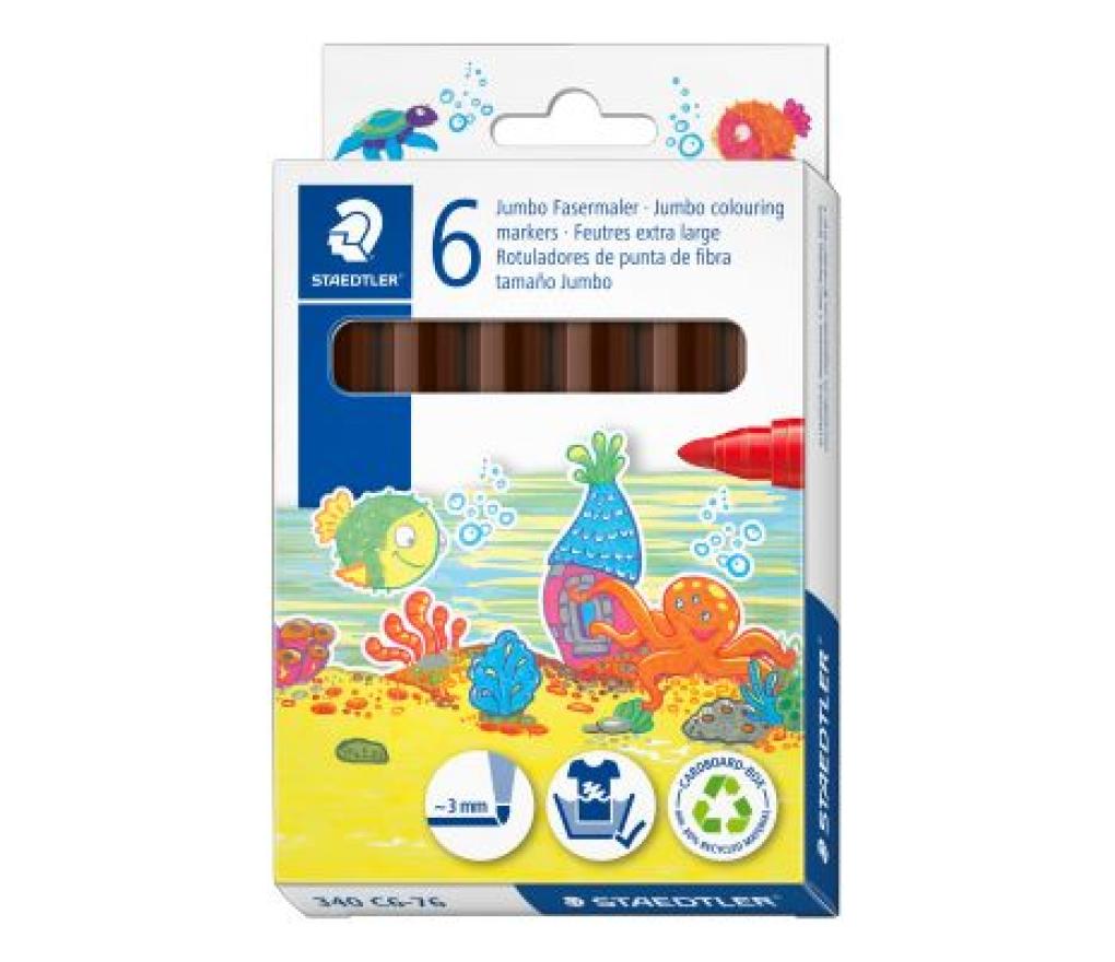 Kleurstiften Staedtler Noris Club jumbo bruin etui/6 - Per pak