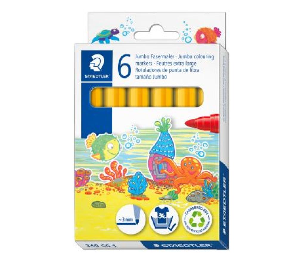 Kleurstiften Staedtler Noris Club jumbo geel etui/6 - Per pak