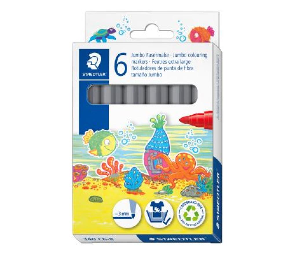 Kleurstiften Staedtler Noris Club jumbo grijs etui/6 - Per pak