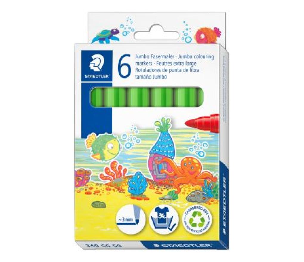 Kleurstiften Staedtler Noris Club jumbo lichtgroen etui/6 - Per pak