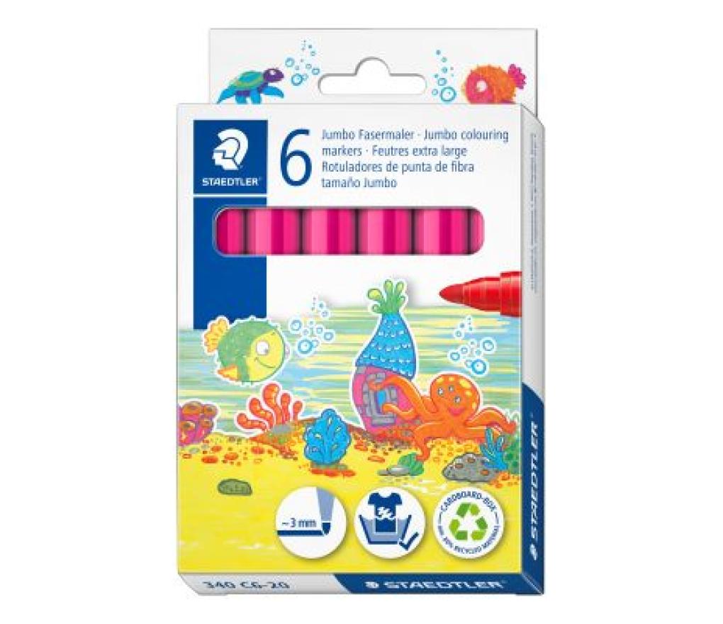 Kleurstiften Staedtler Noris Club jumbo magenta etui/6 - Per pak