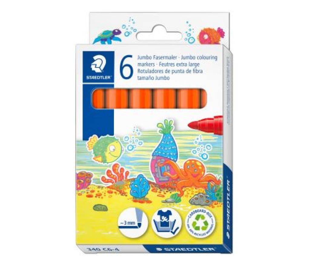 Kleurstiften Staedtler Noris Club jumbo oranje etui/6 - Per pak