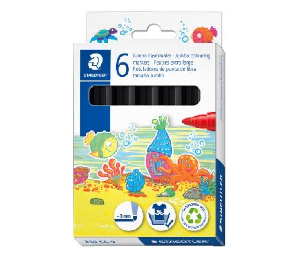 Kleurstiften Staedtler Noris Club jumbo zwart etui/6 - Per pak