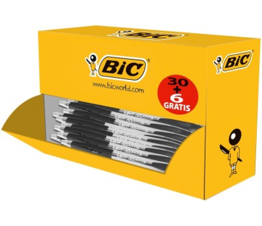 Kogelpen Bic Atlantis Classic ECO 1,0 mm medium zwart value pack/30 + 6 - Per pak