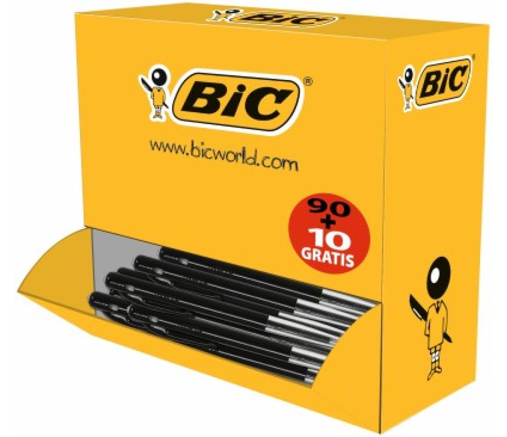 Kogelpen Bic M10 medium zwart value pack/100 - Per pak