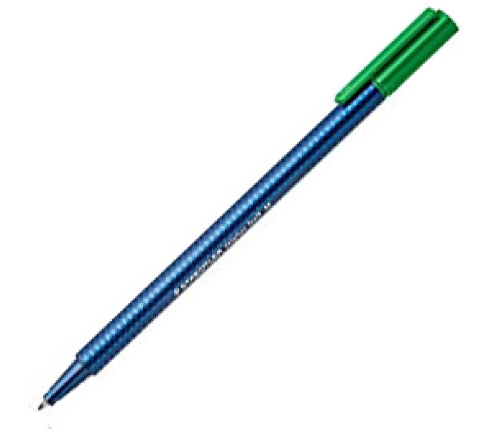 Kogelpen Staedtler triplus 437 medium groen - Per stuk