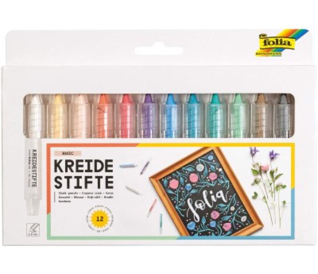 Krijtstift Folia window marker assorti set/12 - Per stuk