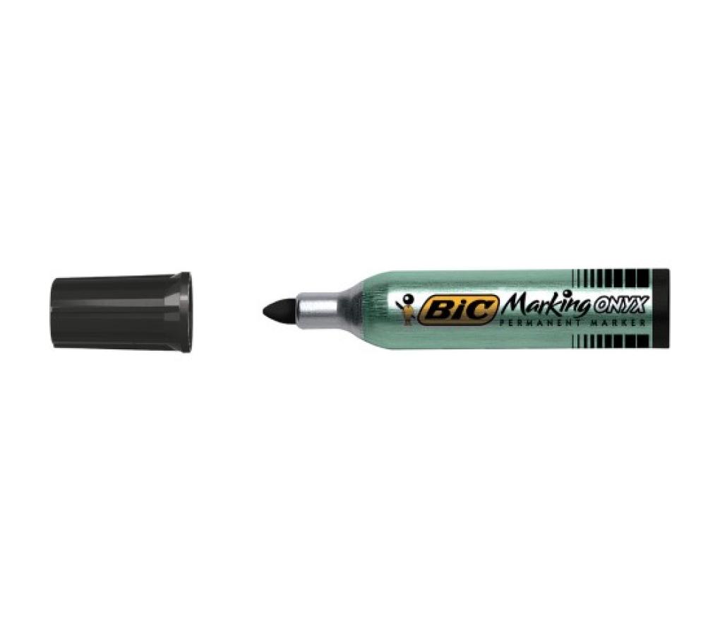 Permanent marker Bic ONYX 1482 ronde punt zwart - Per stuk