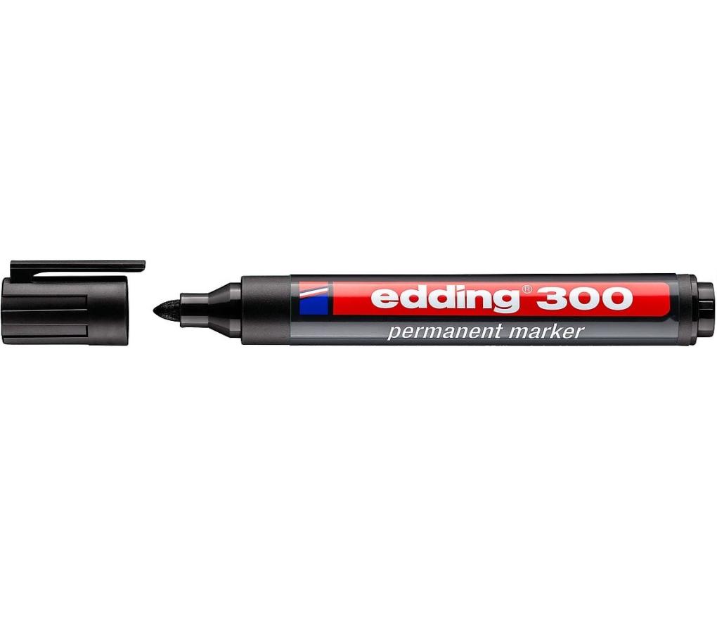 Permanent marker Edding 300 ronde punt 1,5 - 3 mm zwart - Per stuk