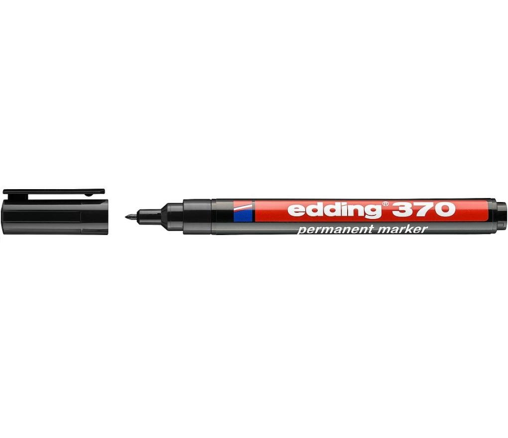 Permanent marker Edding 370 ronde punt 1 mm zwart - Per stuk