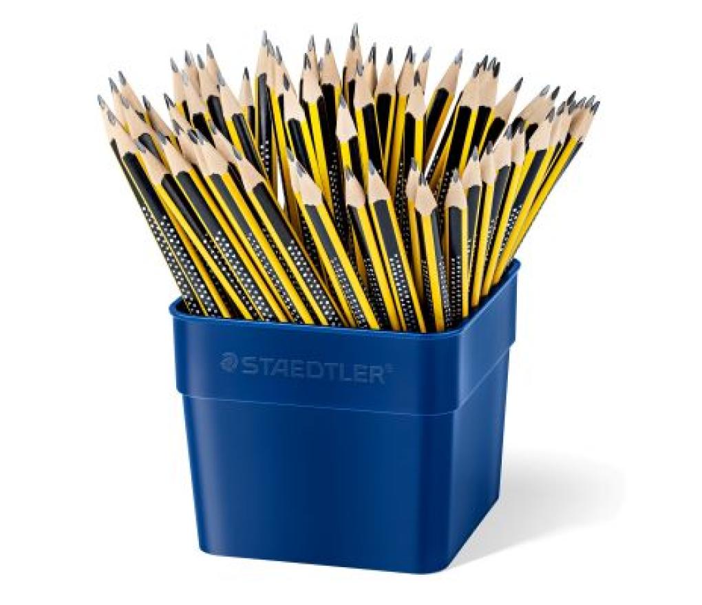 Potlood Staedtler Noris 183 upcyled wood driekantig soft touch HB class pack/72 - Per stuk
