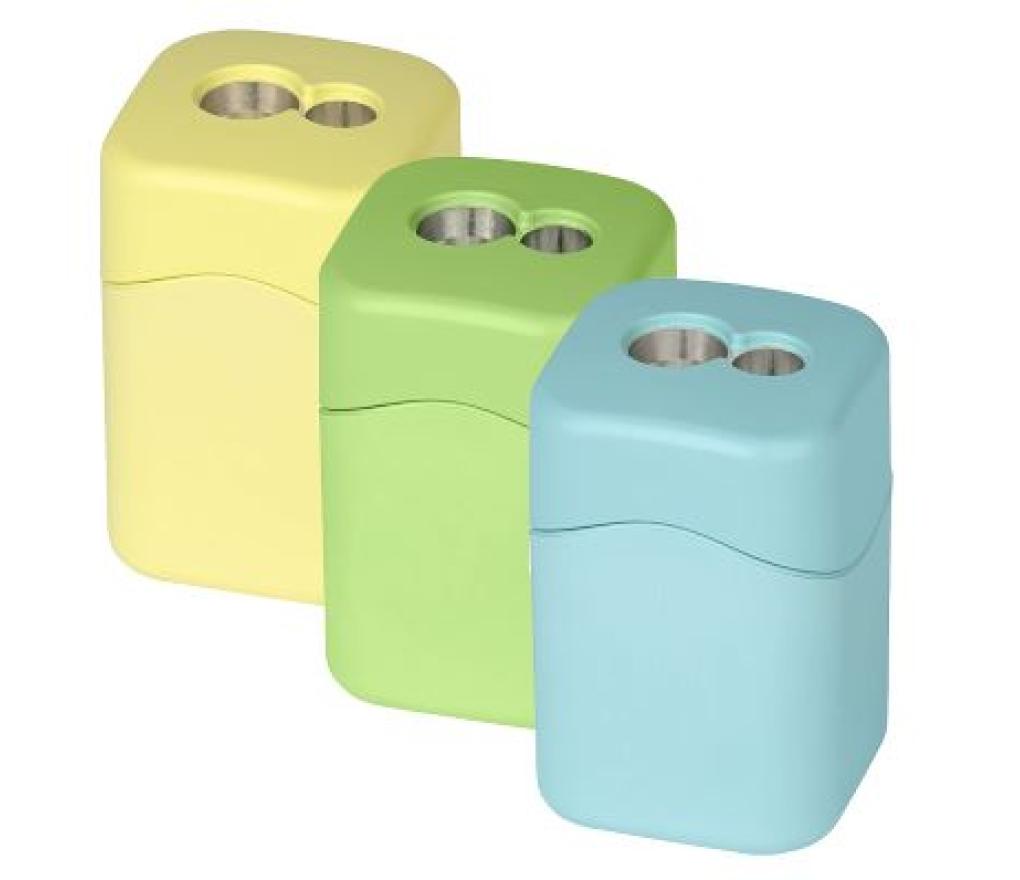 Potloodslijper M+R ECO Quatro Swing metaal dubbel met opvangbakje - Per stuk