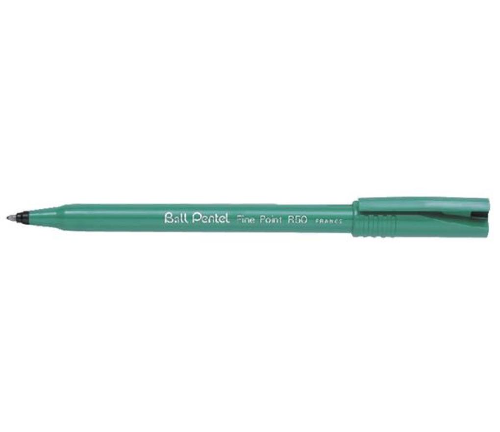 Roller Pentel R50 0,8 mm medium zwart - Per stuk