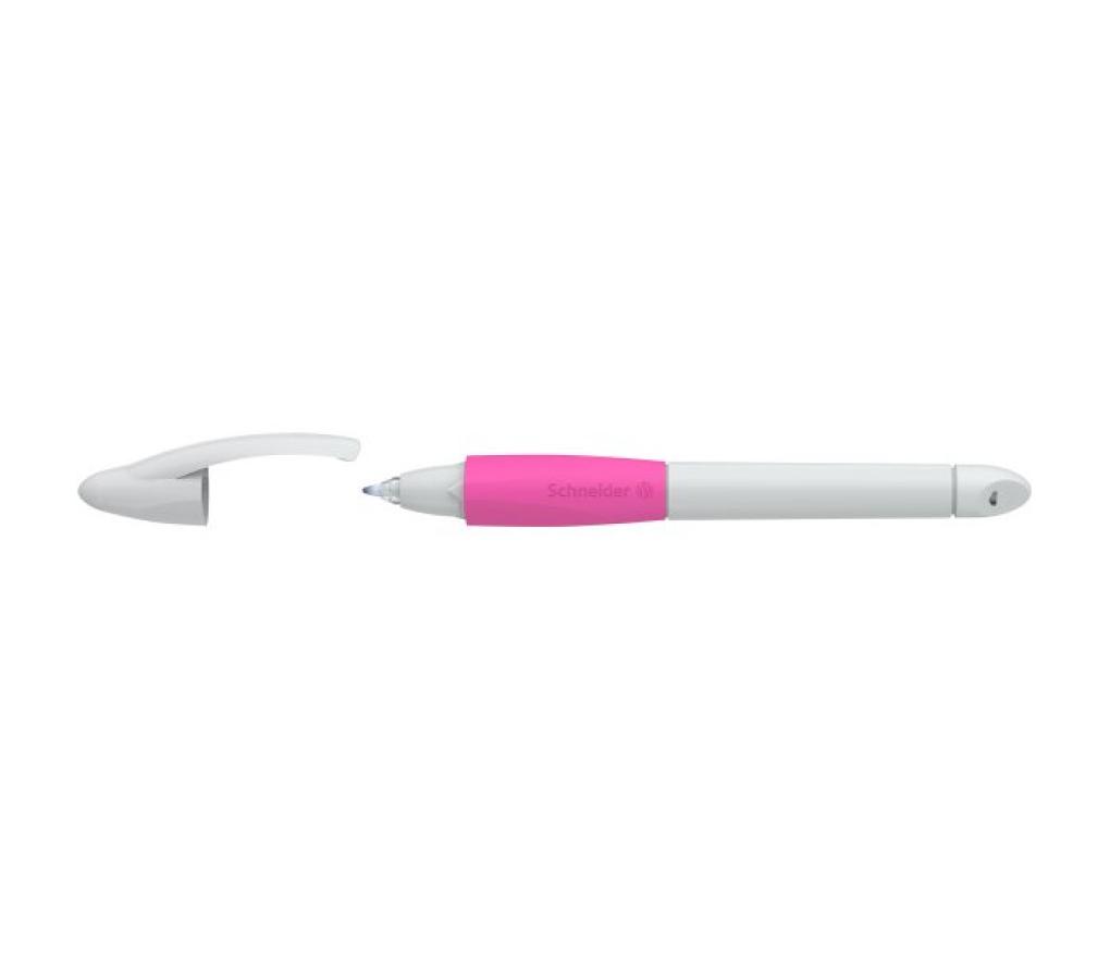 Roller Schneider Base Ball 852 ergonomische greep grijs / roze blauwe inkt - Per stuk