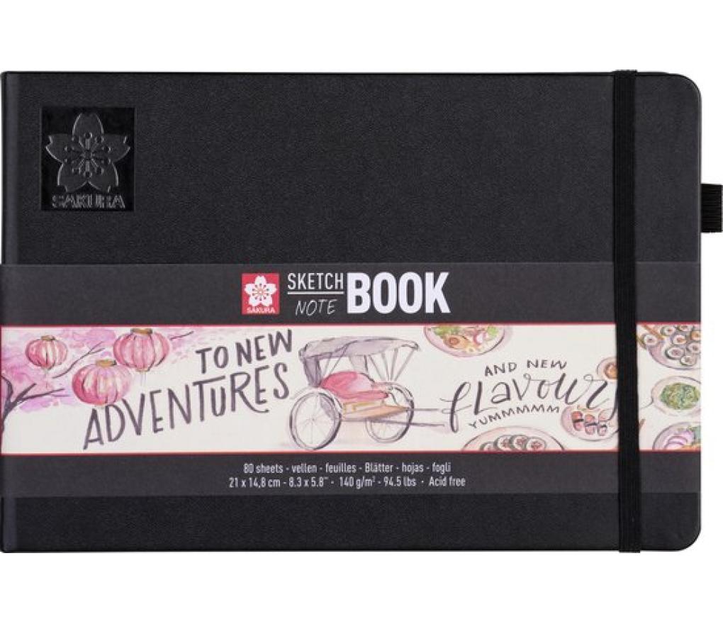 Schets/notitieboek Sakura 21 x 14,8 cm 80 pagina's crèmewit papier 140 g - Per stuk
