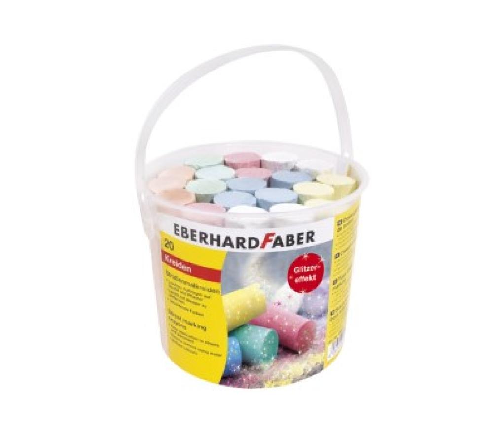 Stoepkrijt glitter in emmer staven/20 - Per pak