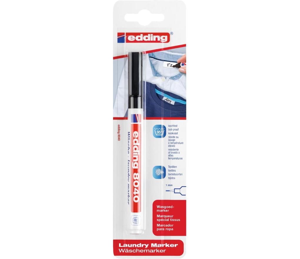 Textielmarker Edding 8040 zwart - Per stuk