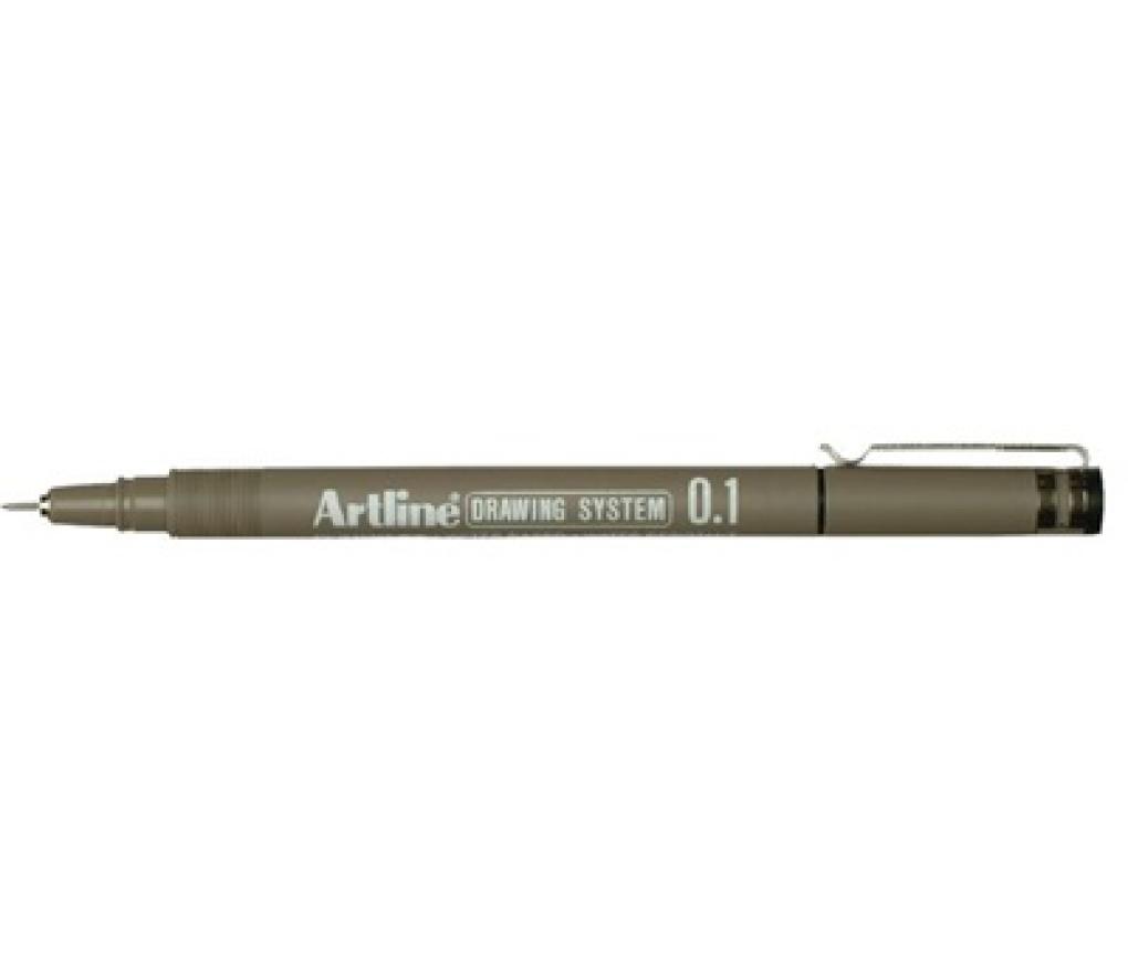 Viltstift Drawing pen Artline 0,1 mm zwart - Per stuk