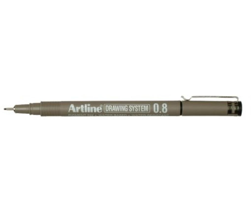 Viltstift Drawing pen Artline 0,8 mm zwart - Per stuk