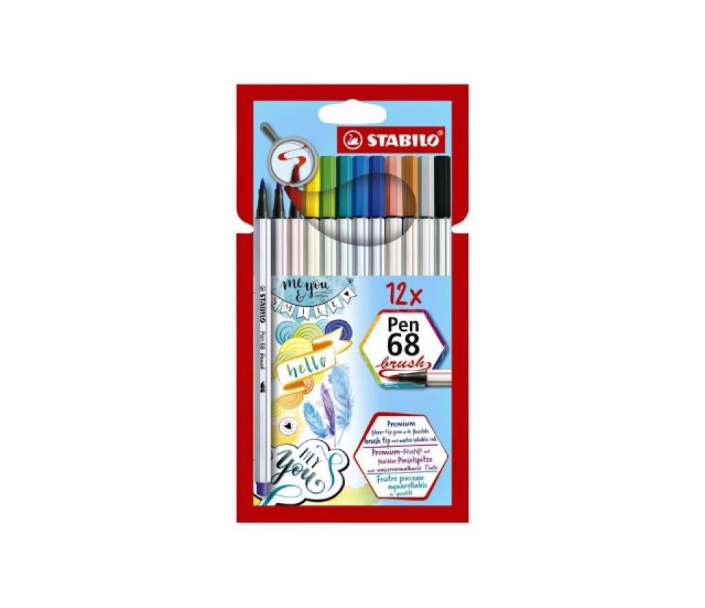 Viltstift Stabilo Pen 68 brush doos/12 - Per pak