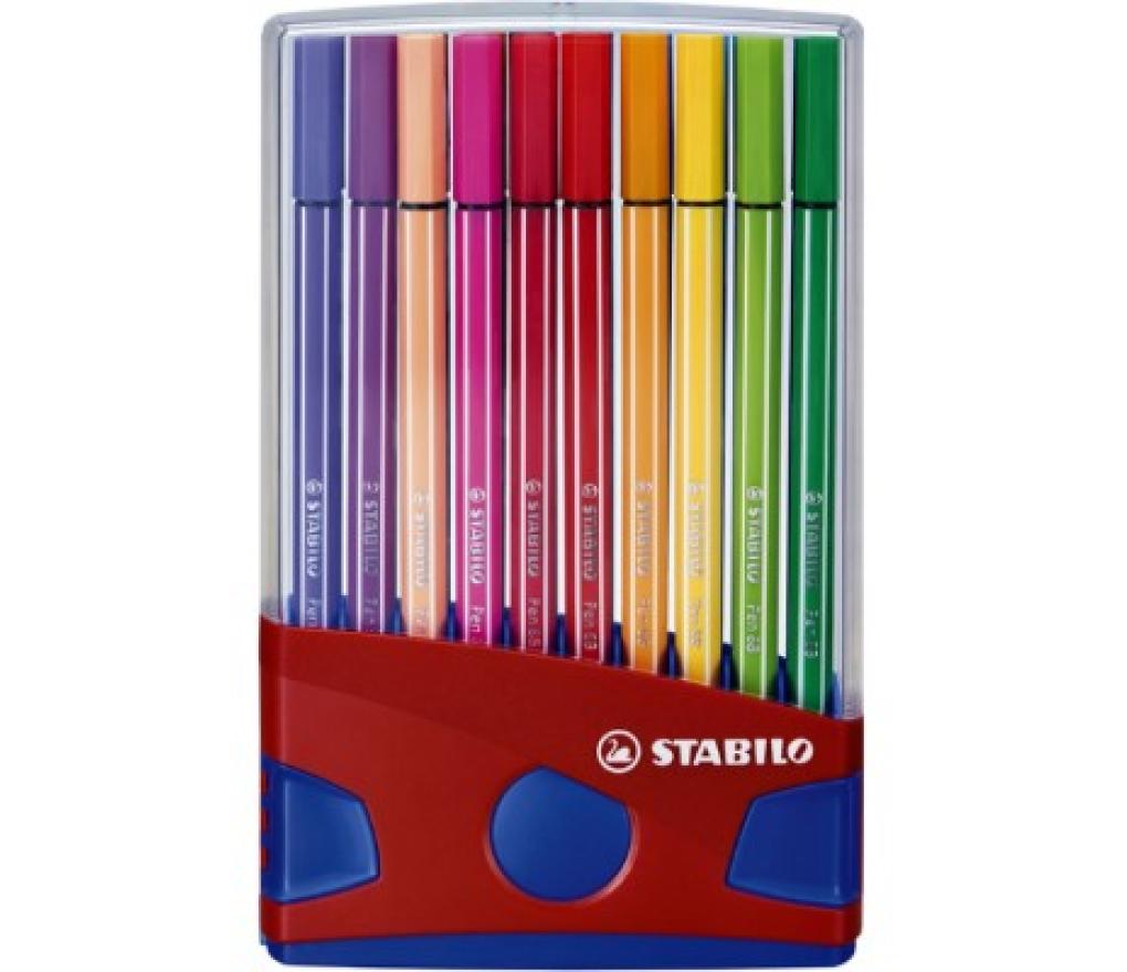 Viltstift Stabilo Pen 68 color parade  blauw/rood pak/20 - Per pak