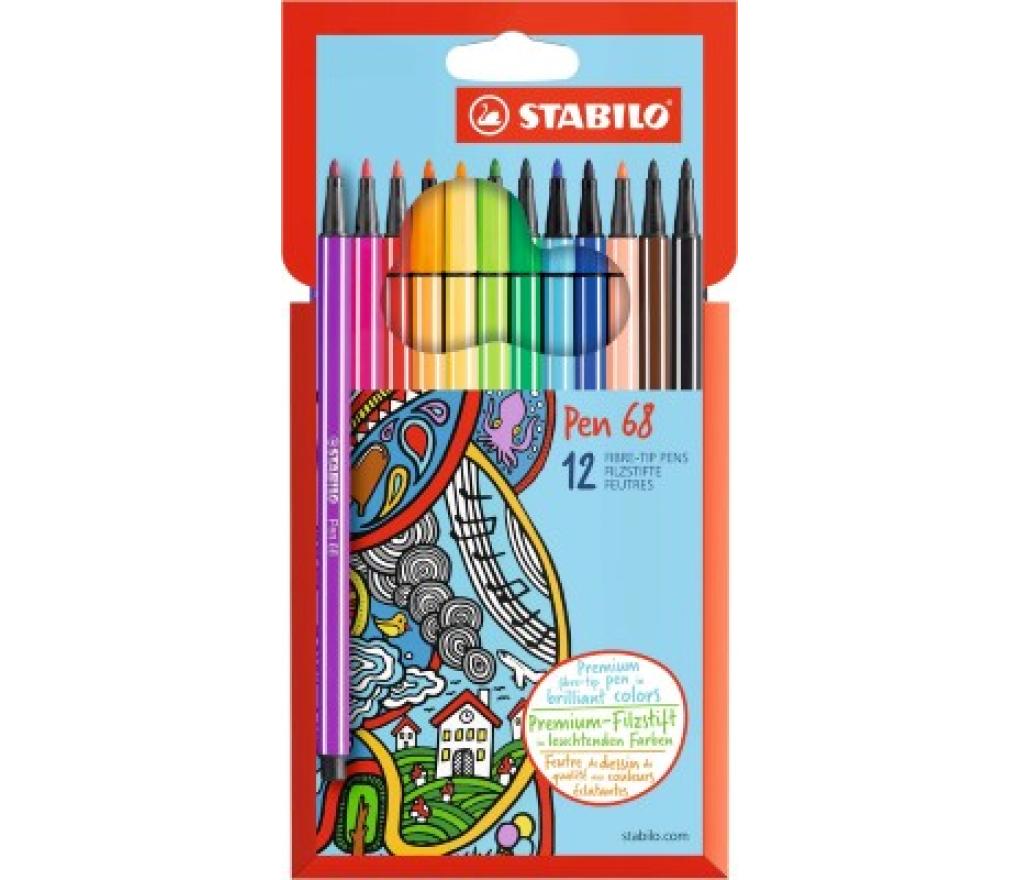 Viltstift Stabilo Pen 68 etui/12 - Per pak
