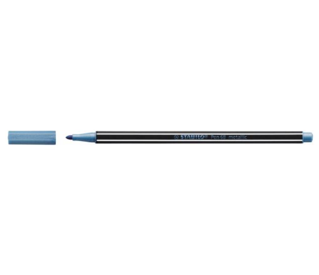 Viltstift Stabilo Pen 68 Metallic blauw - Per stuk