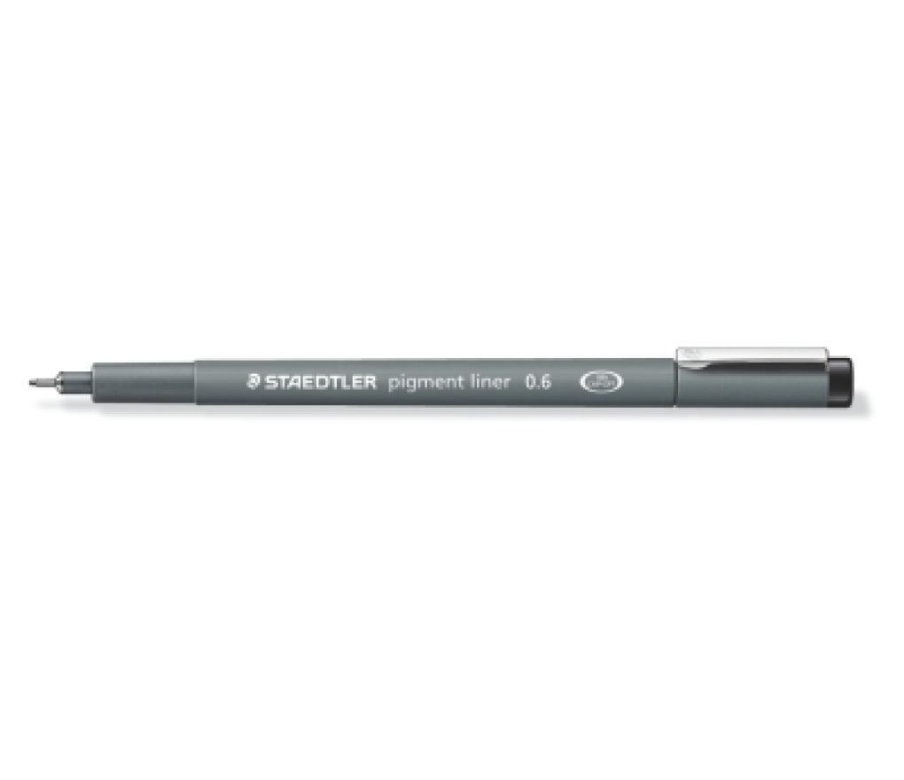 Viltstift Staedtler Pigment Liner 308 0,6 mm zwart - Per stuk