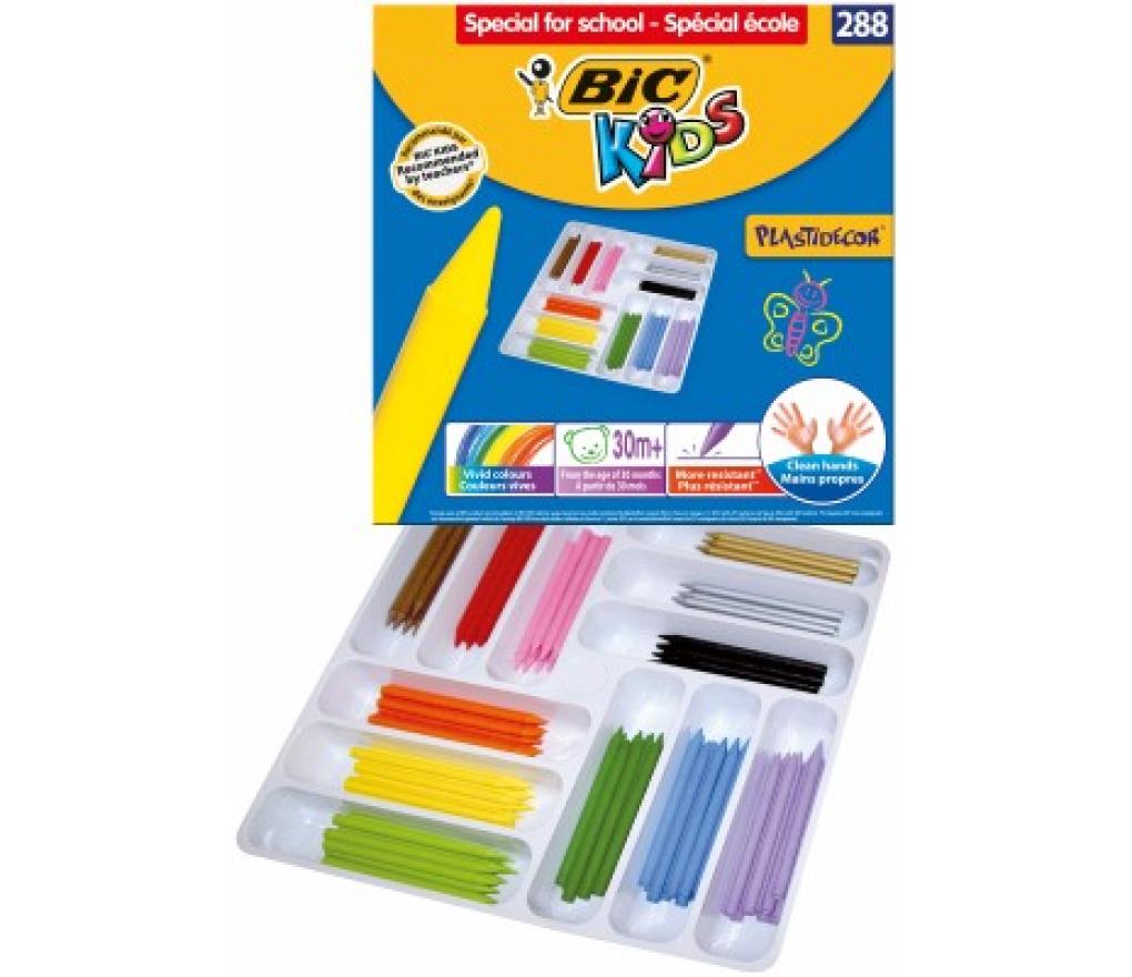 Waskrijt 7 mm Bic Kids Plastidecor class pack/288 - Per pak