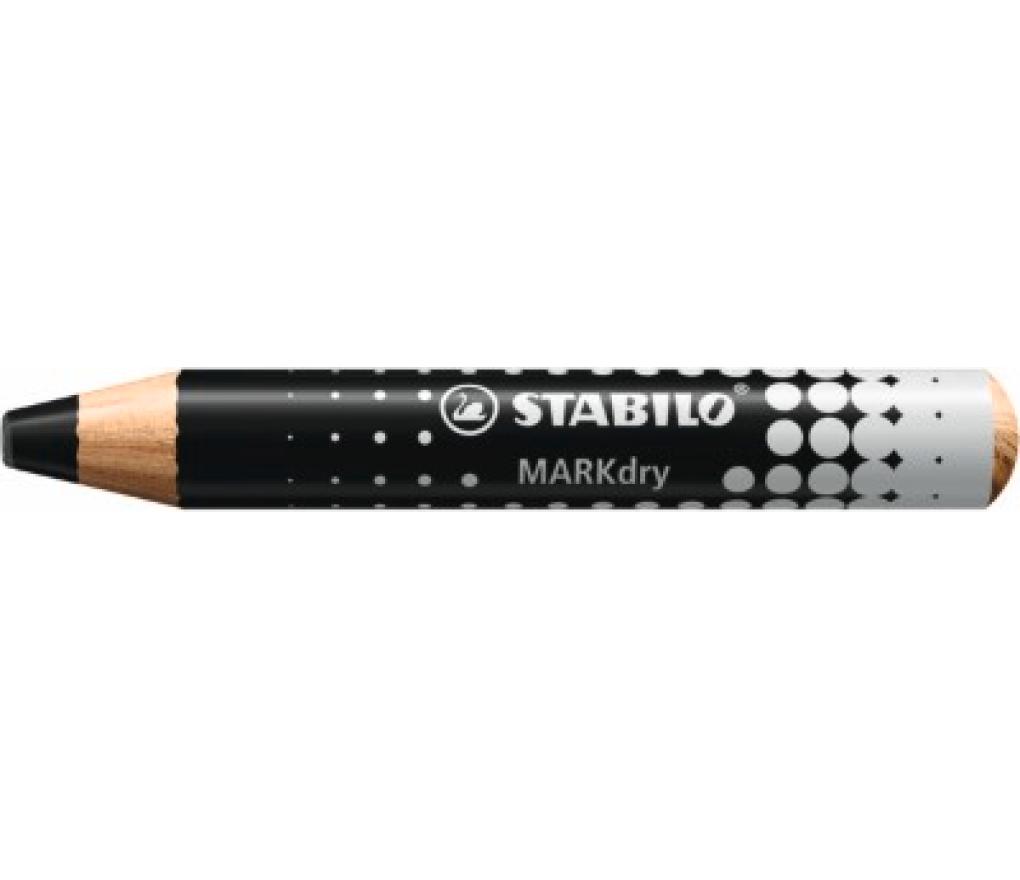 Whiteboard potlood Stabilo MARKdry zwart - Per stuk