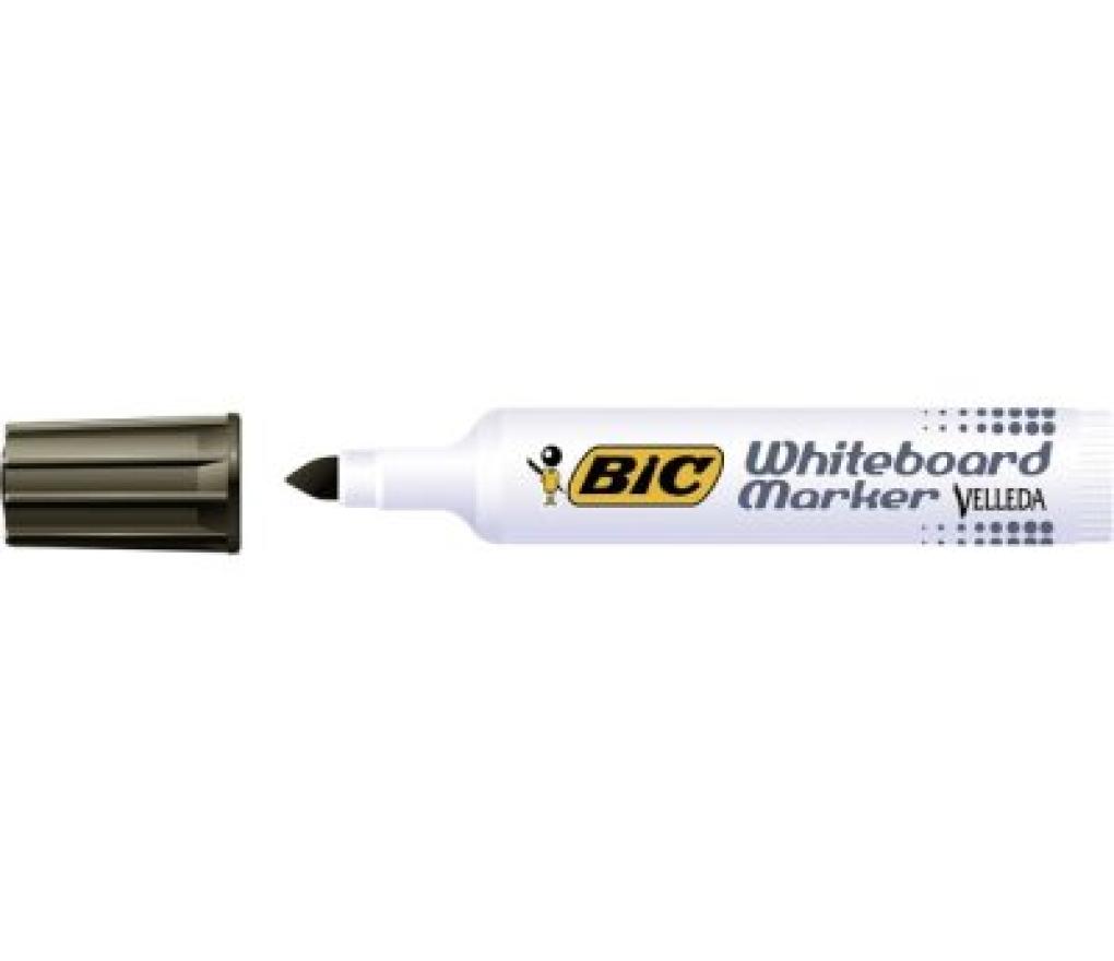 Whiteboardstift Bic Velleda 1711 ronde punt zwart - Per stuk