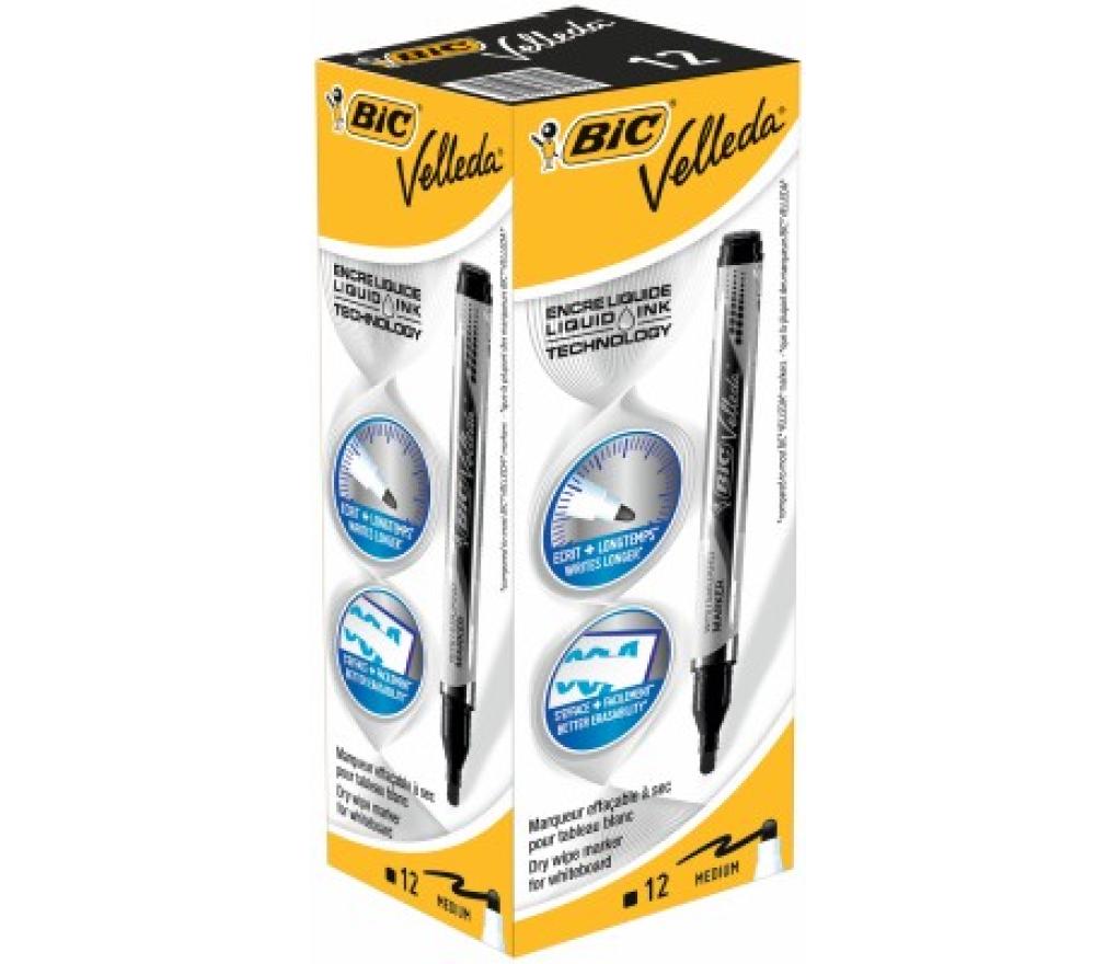 Whiteboardstift Bic Velleda liquid ink pocket zwart - Per stuk