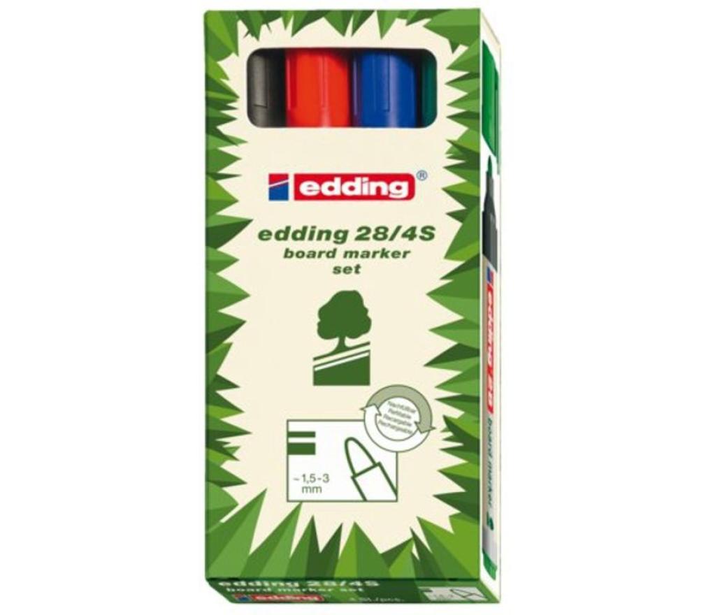 Whiteboardstift Edding Environmental E28 set/4 - Per pak