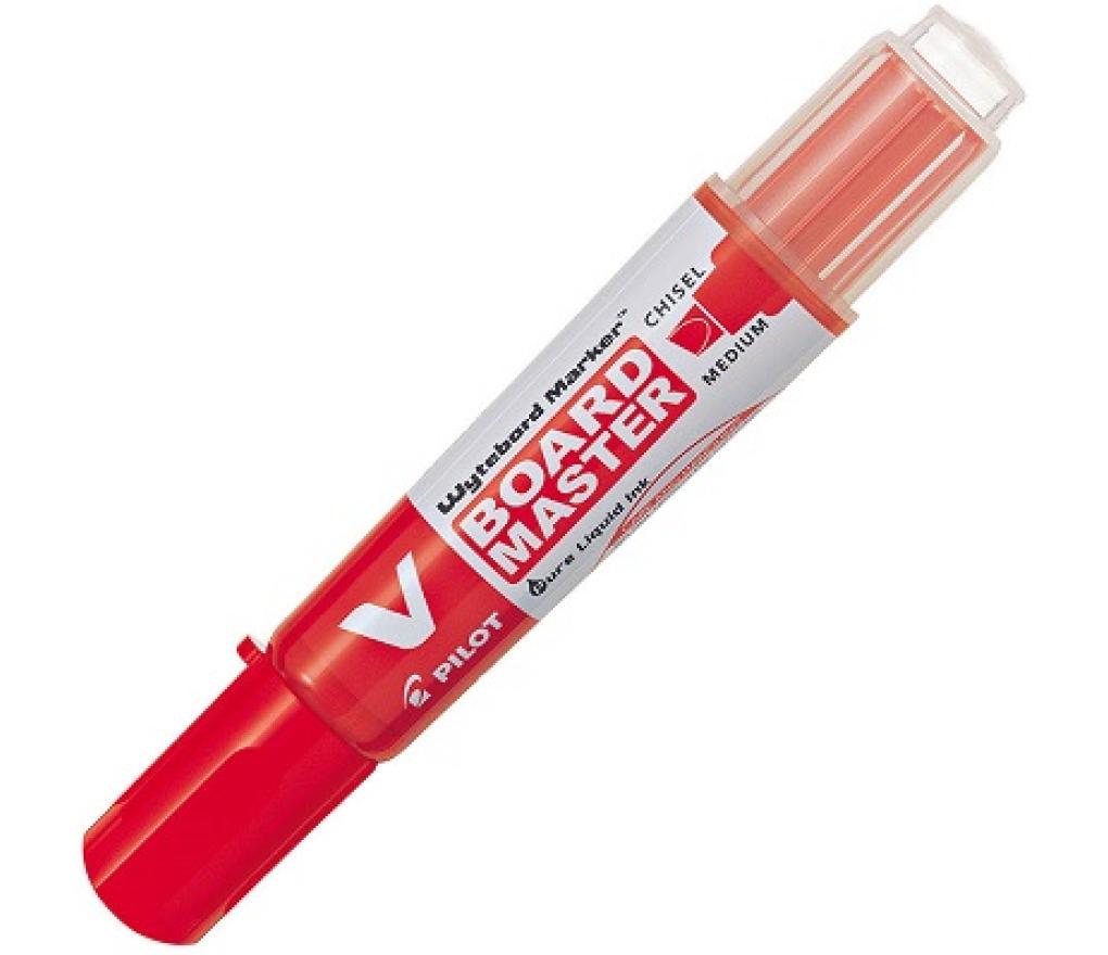 Whiteboardstift Pilot V-board master schuine punt rood - Per stuk