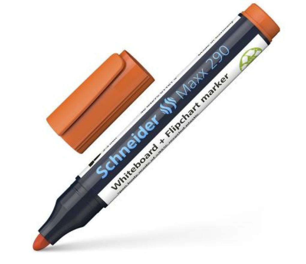 Whiteboardstift Schneider Maxx 290 ronde punt oranje - Per stuk