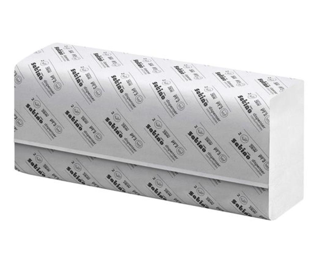Handdoek Satino Prestige W-vouw 21 x 32 cm 2-laags wit vel/3000 - Per pak