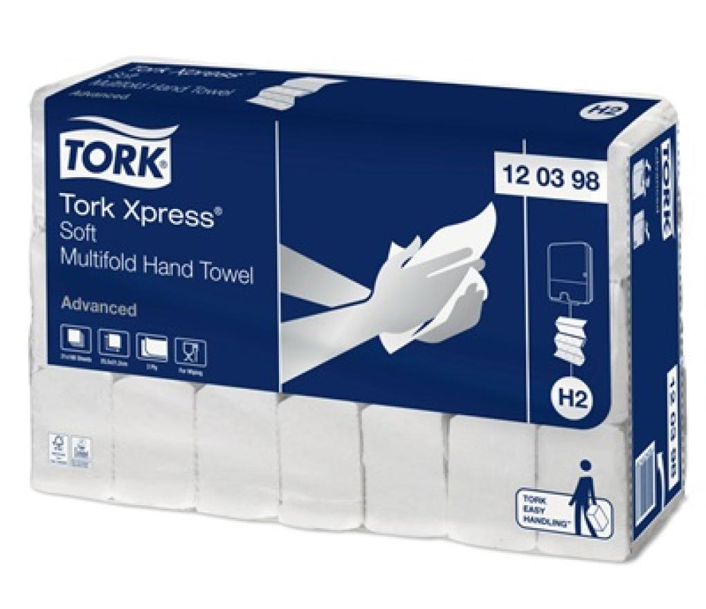 Handdoek Tork Xpress H2 26 x 21 cm Multifold advanced 2-laags vel/3780 - Per pak