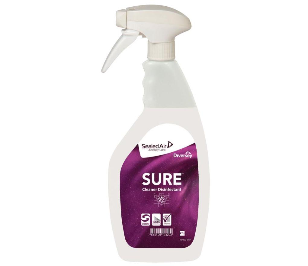 Hygiënische spray Diversey desinfectiemiddel Sure 750 ml doos/6 - Per stuk