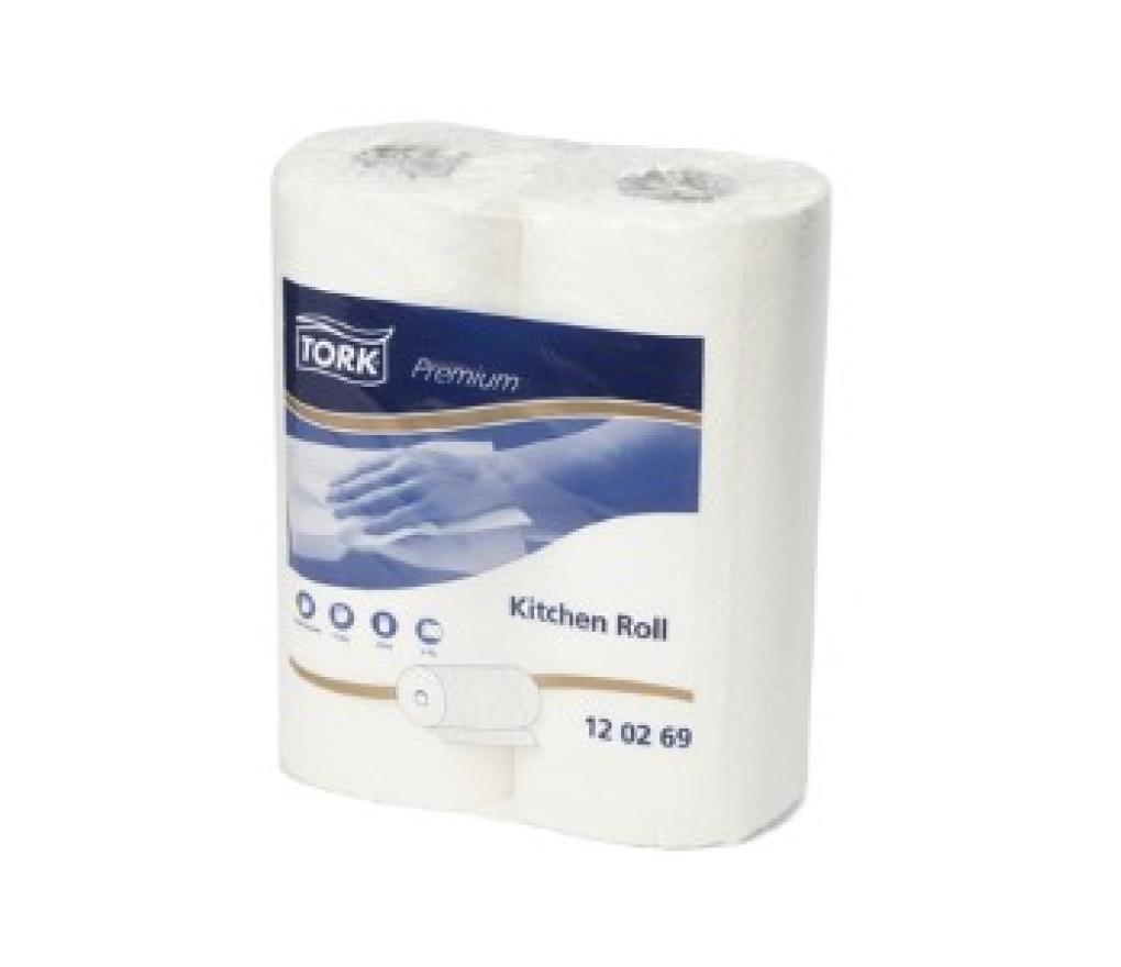Keukenrol Tork Premium wit 2-laags 64 vel rollen/24 - Per pak